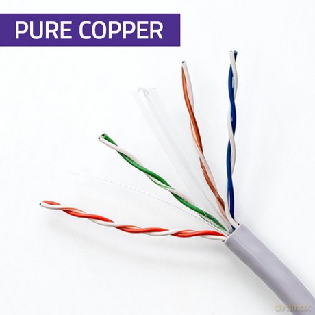 Kabel Patchcord sieciowy skrętka UTP | Miedziany Cu | CAT6 | Highspeed 1Gb/s | LAN | 25m | Szary