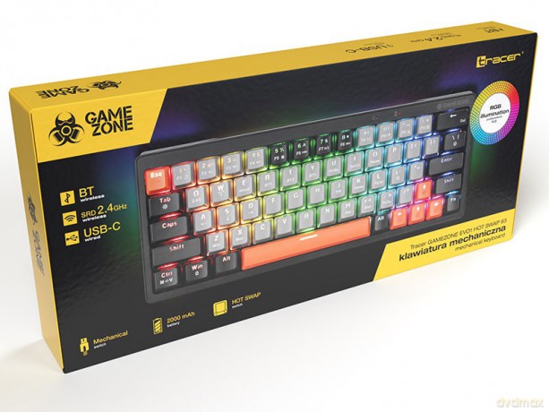 Klawiatura mechaniczna Gamezone EVO1 HOT SWAP 63 Szary