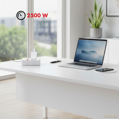 Listwa zasilająca 2 gniazda MCE387 W 3xUSB, 110-240V AC 50/60Hz, 2.1A max 2500W, 1.5m, biała