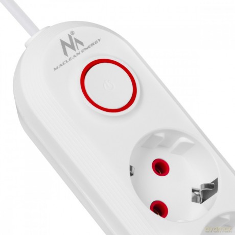Listwa zasilająca 5 gniazd MCE395 W 3xUSB, 110-240v AC 50/60Hz, 2,1A max 2500W, biała