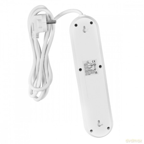 Listwa zasilająca MCE394 W 3 gniazda 3xUSB, 110-240V AC 50/60, 2.1A max 2500W, biała