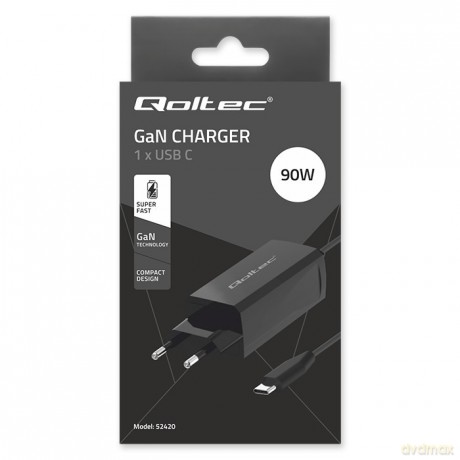 Ładowarka sieciowa 90W GaN | 5-20V | 3-4.5A | USB-C 3.1