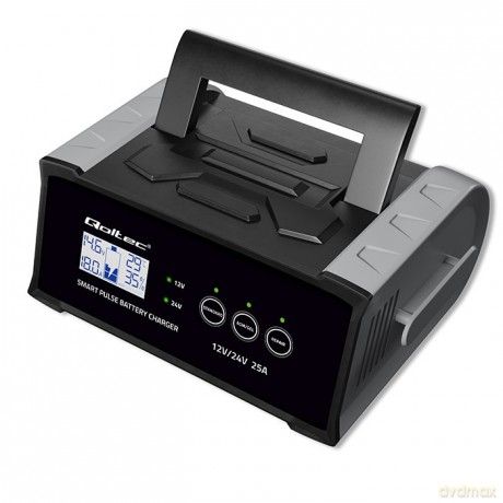 Mikroprocesorowa ładowarka 12V 24V 25A | Prostownik z funkcją naprawy do akumulatora AGM GEL SLA | LCD