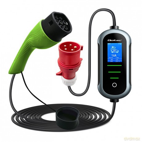 Mobilna ładowarka do samochodu elektrycznego EV z regulacją 2w1 Typ2 | 22kW | 400V | Wi-Fi | TUYA | SMART LIFE | LCD | Wallbox | 7m