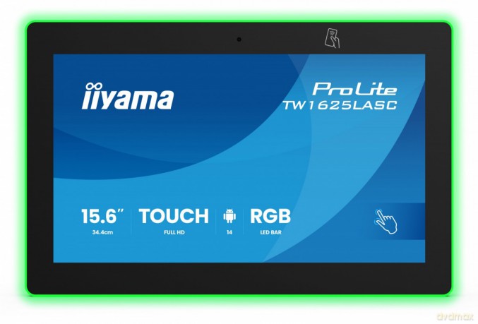 Monitor 16 cali TW1625LASC-B3PNR ANDROID 14,FHD,10PKT,450cd,2x2W, 4xUSB, 1xUSB-C,RJ45, MIC, RK3567, 4/32GB, LED lightbar, iiSign2, NFC, 24/7