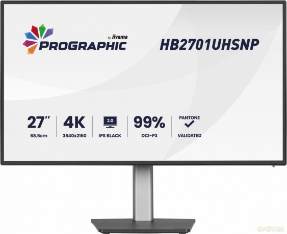 Monitor 27 cali ProGraphic HB2701UHSNP-B1 4K,IPS BLACK 2.0,450cd,VESA USB-c dock(PD:96W),HDMI,DP,DAISY/CHAIN,4xUSB,RJ45,3000:1,sRGB:100%,DCI-P3:99%,KV