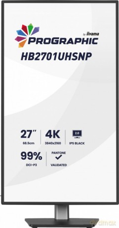 Monitor 27 cali ProGraphic HB2701UHSNP-B1 4K,IPS BLACK 2.0,450cd,VESA USB-c dock(PD:96W),HDMI,DP,DAISY/CHAIN,4xUSB,RJ45,3000:1,sRGB:100%,DCI-P3:99%,KV