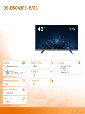 Monitor 43 cale DS-D5043F3-1V0S