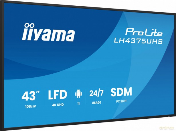 Monitor 43 cale LH4375UHS-B2AG,24/7,IPS,ANDROID.11,4K, WiFi, iiSignage2, FailOver, EShare, 24/7, full daisy chain