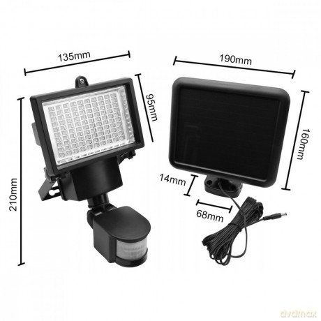 Naświetlacz solarny LED z czujnikiem IP44 MCE442