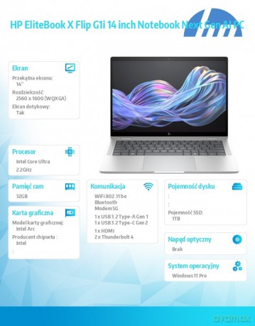 Notebook EliteBook X Flip G1i U7 258V 1TB/32GB/W11P/14 B9ZX5ET