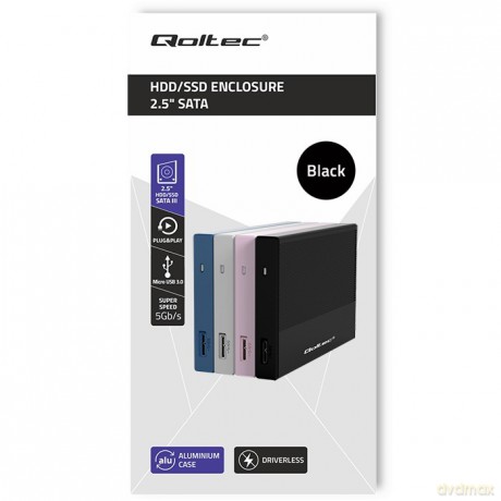 Obudowa | Kieszeń na dysk SSD HDD 2.5 cala | SATA | USB 3.0 | Super speed 5Gb/s | 2TB | Czarna