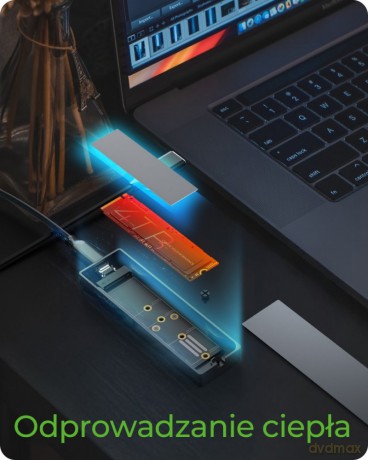 Obudowa dysku IB-1826MCL-CU31 M.2 NVMe i SATA obudowa, RGB lighting, USB 3.2 Gen 2, 10 Gbps