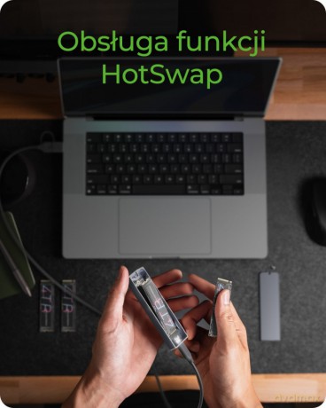 Obudowa dysku IB-1826MCL-CU31 M.2 NVMe i SATA obudowa, RGB lighting, USB 3.2 Gen 2, 10 Gbps