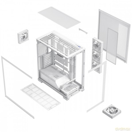 Obudowa PC VOLCANO STELLAR PLUS ARGB MIDI 5F Biała