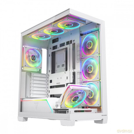Obudowa PC VOLCANO STELLAR PLUS ARGB MIDI 8F Biała