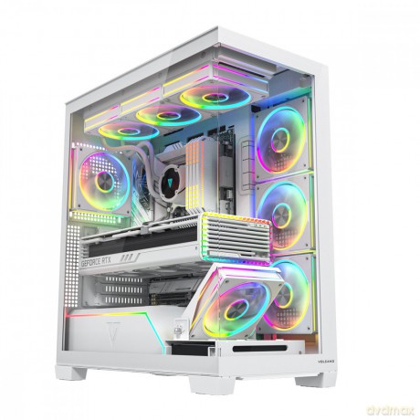 Obudowa PC VOLCANO STELLAR PLUS ARGB MIDI 8F Biała