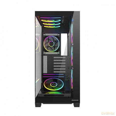 Obudowa PC VOLCANO STELLAR PLUS ARGB MIDI 8F Czarna