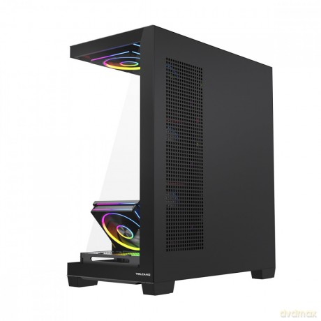 Obudowa PC VOLCANO STELLAR PLUS ARGB MIDI 8F Czarna