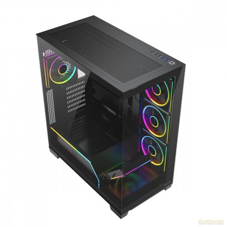 Obudowa PC VOLCANO STELLAR PLUS ARGB MIDI 8F Czarna