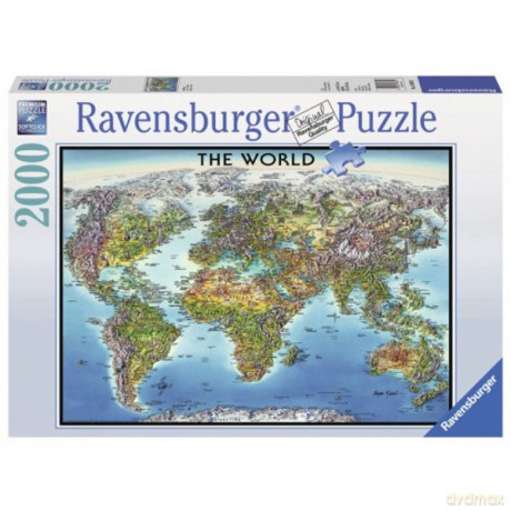 RAVENSBURGER 2000 el. Mapa Świata [PUZZLE]