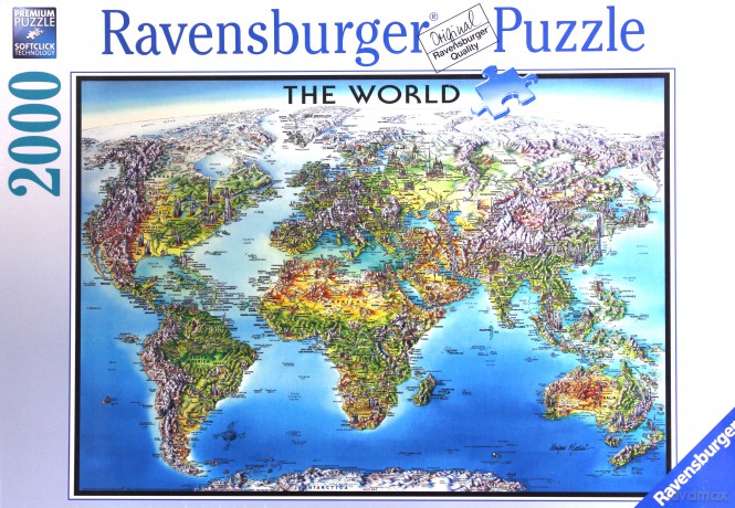 RAVENSBURGER 2000 el. Mapa Świata [PUZZLE]