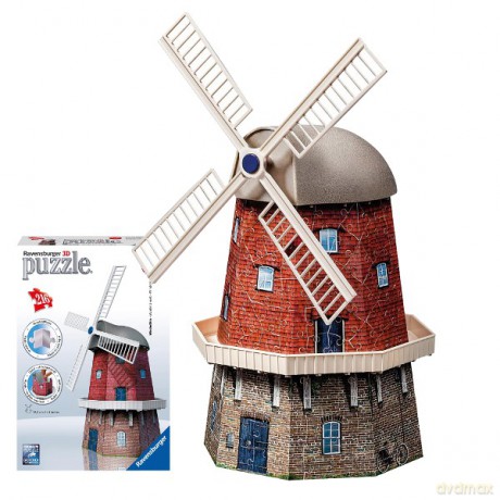 RAVENSBURGER 216 el. 3D Wiatrak Holenderski [PUZZLE]