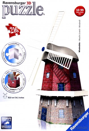 RAVENSBURGER 216 el. 3D Wiatrak Holenderski [PUZZLE]