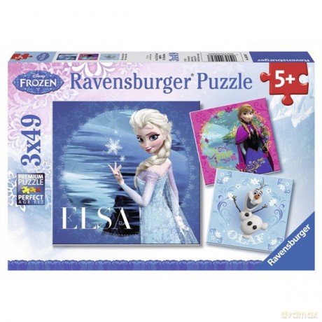 RAVENSBURGER 3x49 el. Elsa Anna & Olaf [PUZZLE]