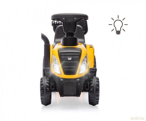 Pojazd CAT Traktor z przyczepą żółty jeździk