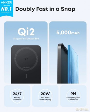PowerBank Nano 5k mAh slim czarny