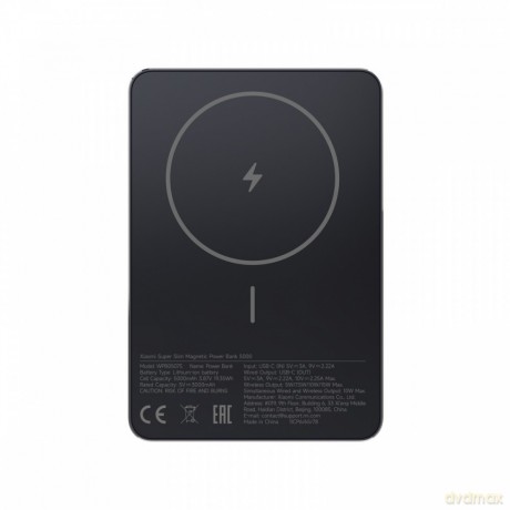 PowerBank Super Slim Magnetic 5000 czarny