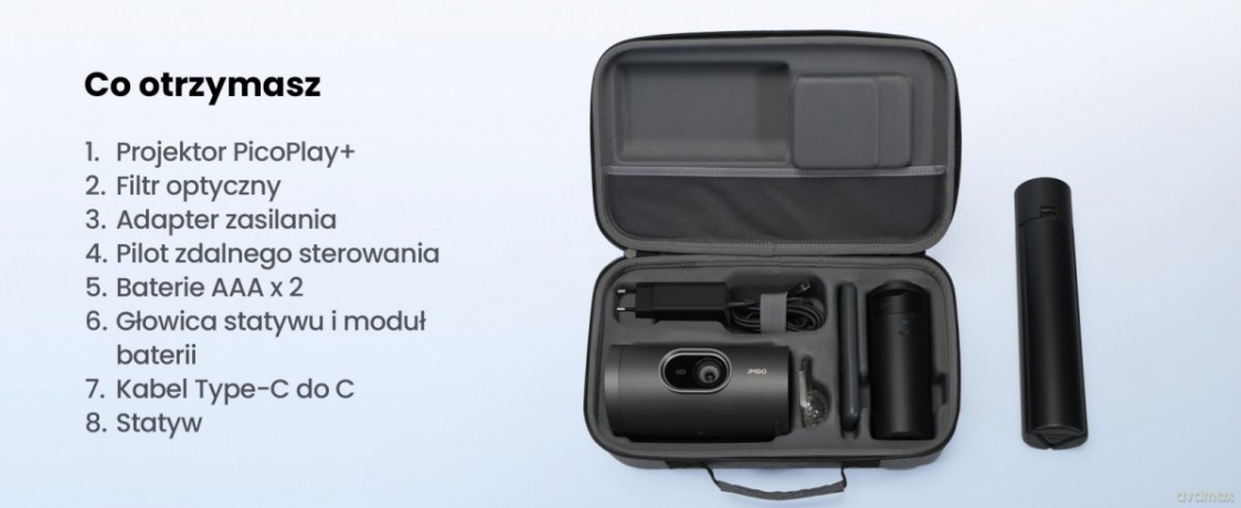 Projektor picoPlay, zestaw: stojak+powerbank