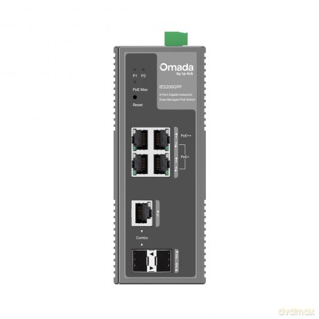Przełącznik IES206GPP Industrial Easy Managed Omada, 6 portów gigabitowych, w tym 3 portPoE+ i