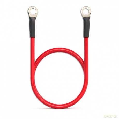 Przewód akumulatorowy z końcówkami konektorowymi M8 | Kabel z oczkiem 8mm | 60cm | Czerwony