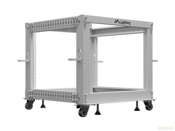 Stojak Open rack 19 cali 9U 600x600-1100 regulowany szary