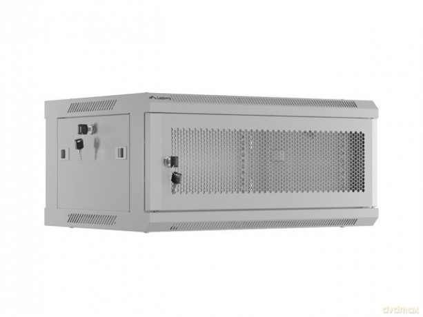Szafa instalacyjna rack wisząca 19 cali 4U 600x450 drzwi perforowane (flat pack) szara