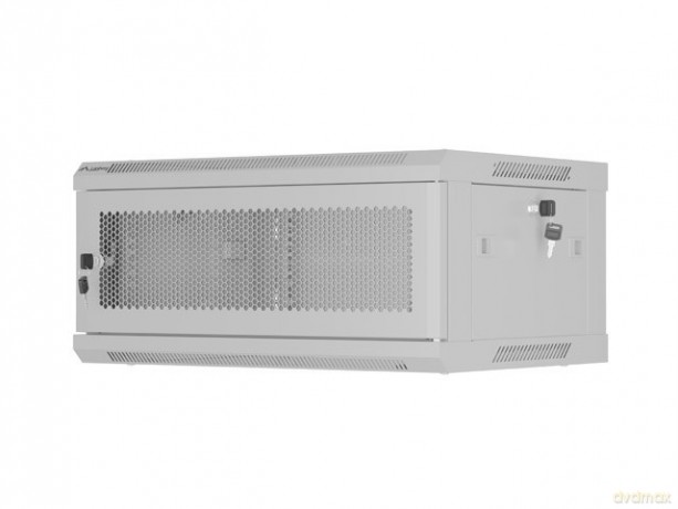 Szafa instalacyjna rack wisząca 19 cali 4U 600x450 drzwi perforowane (flat pack) szara