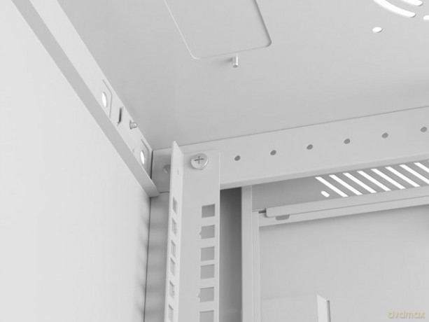 Szafa instalacyjna rack wisząca 19 cali 4U 600x450 drzwi perforowane (flat pack) szara