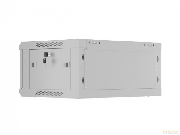 Szafa instalacyjna rack wisząca 19 cali 4U 600x450 drzwi perforowane (flat pack) szara