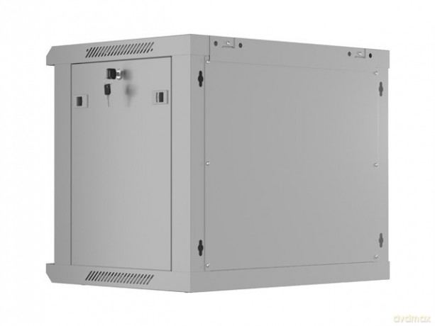 Szafa instalacyjna rack wisząca 19 cali 9U 600x450 drzwi perforowane (flat pack) szara