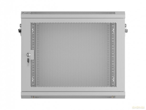 Szafa instalacyjna rack wisząca 19 cali 9U 600x450 drzwi perforowane (flat pack) szara