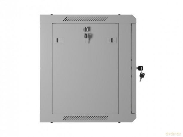 Szafa instalacyjna rack wisząca 19 cali 9U 600x450 drzwi perforowane (flat pack) szara