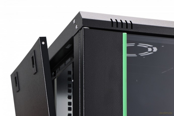Szafa sieciowa wisząca Dynamic 19" 12U rack 607x600x450mm, drzwi szyba, czarna, niezłożona, 60kg