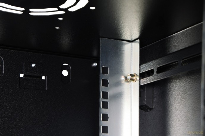 Szafa sieciowa wisząca Dynamic 19" 12U rack 607x600x450mm, drzwi szyba, czarna, niezłożona, 60kg