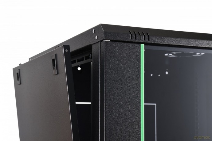 Szafa sieciowa wisząca Dynamic 19" 12U rack 607x600x600mm, drzwi szyba, czarna, niezłożona, 60kg