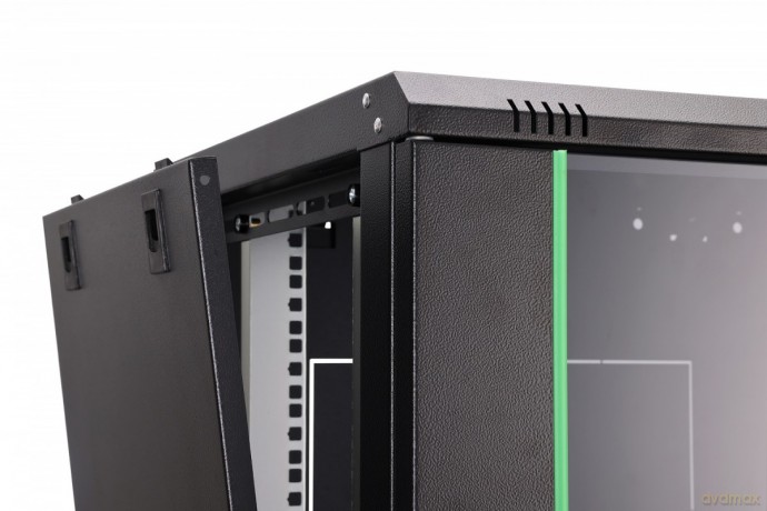 Szafa sieciowa wisząca Dynamic 19" 16U rack 785x600x450mm, drzwi szyba, czarna, niezłożona, 60kg