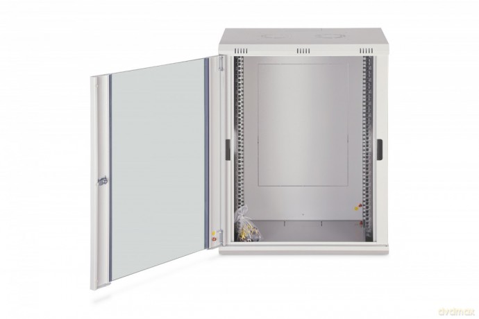 Szafa sieciowa wisząca Dynamic 19" 16U rack 785x600x450mm, drzwi szyba, szara, niezłożona, 60kg