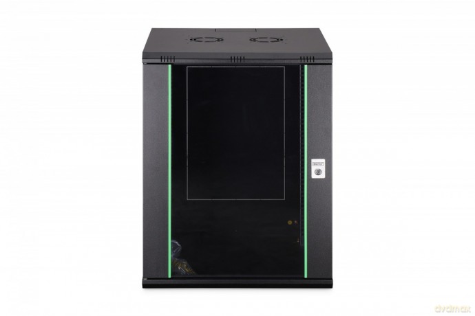 Szafa sieciowa wisząca Dynamic 19" 16U rack 785x600x600mm, drzwi szyba, czarny, niezłożona, 60kg