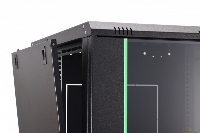 Szafa sieciowa wisząca Dynamic 19" 16U rack 785x600x600mm, drzwi szyba, czarny, niezłożona, 60kg